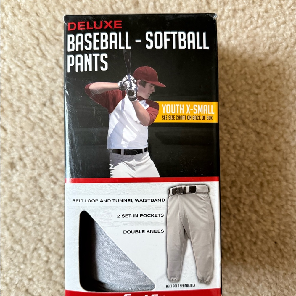 Deluxe Youth Baseball Softball Pants - grey